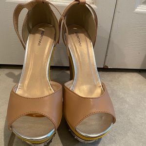 Bertinni peep toe wedge heel